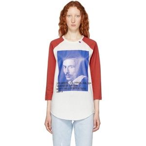 Off-White Red and White Bernini Raglan T-Shirt
